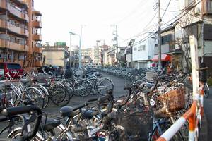 城北法務局前の自転車置き場